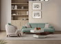 Atelier Del Sofa Bonjo Walnut - Sea Green